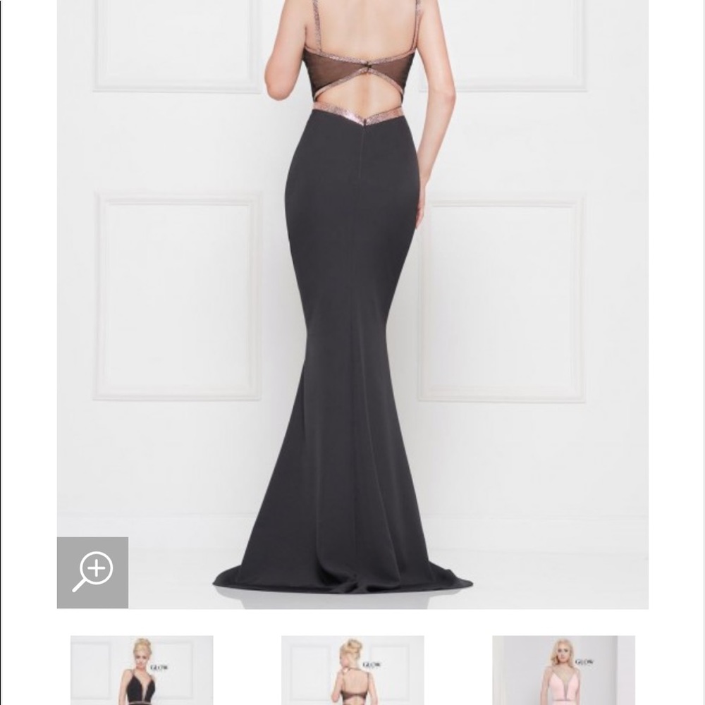 Royal Blue Formal Dress with Rose Gold Beading - Picture 2 of 5